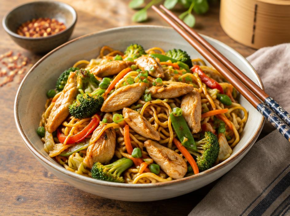 Quick chicken chow mein
