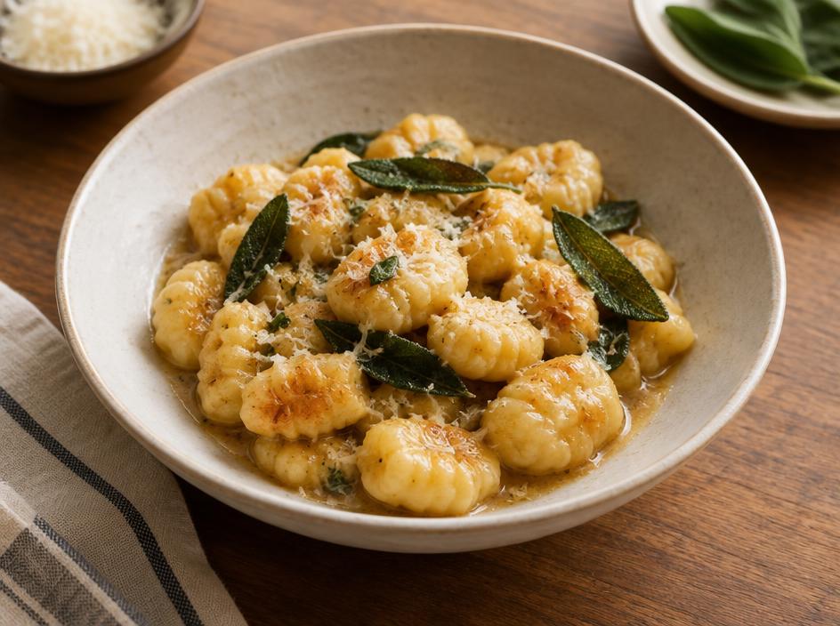 Pesto gnocchi with peas & spinach