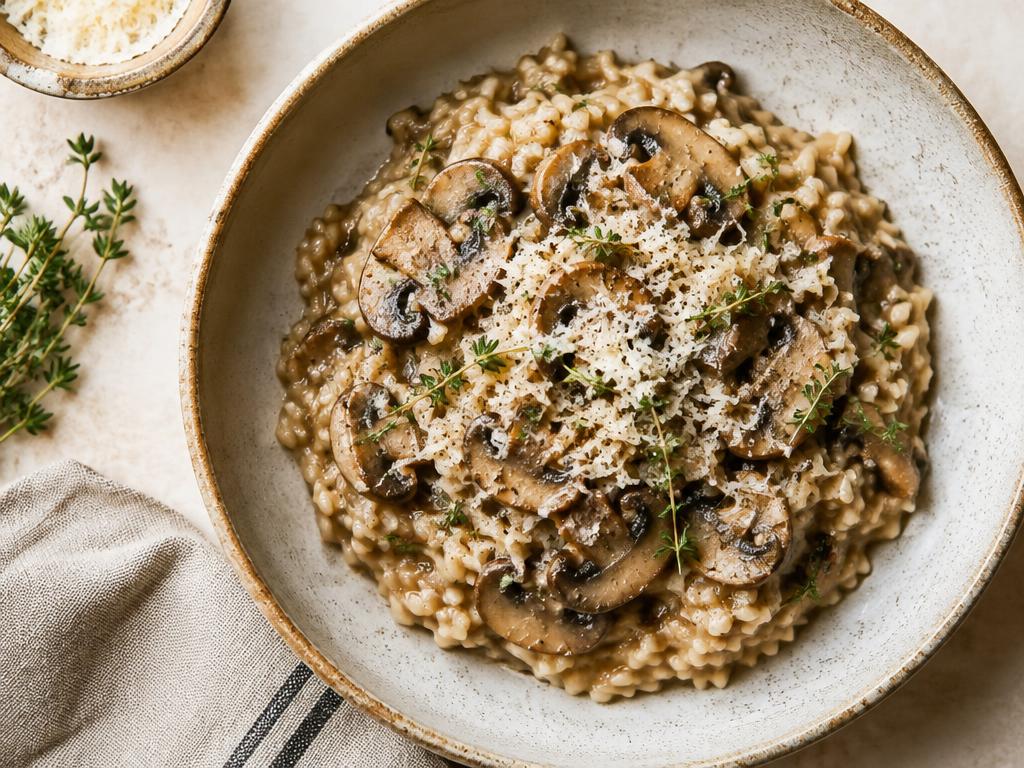 Creamy mushroom & thyme risotto