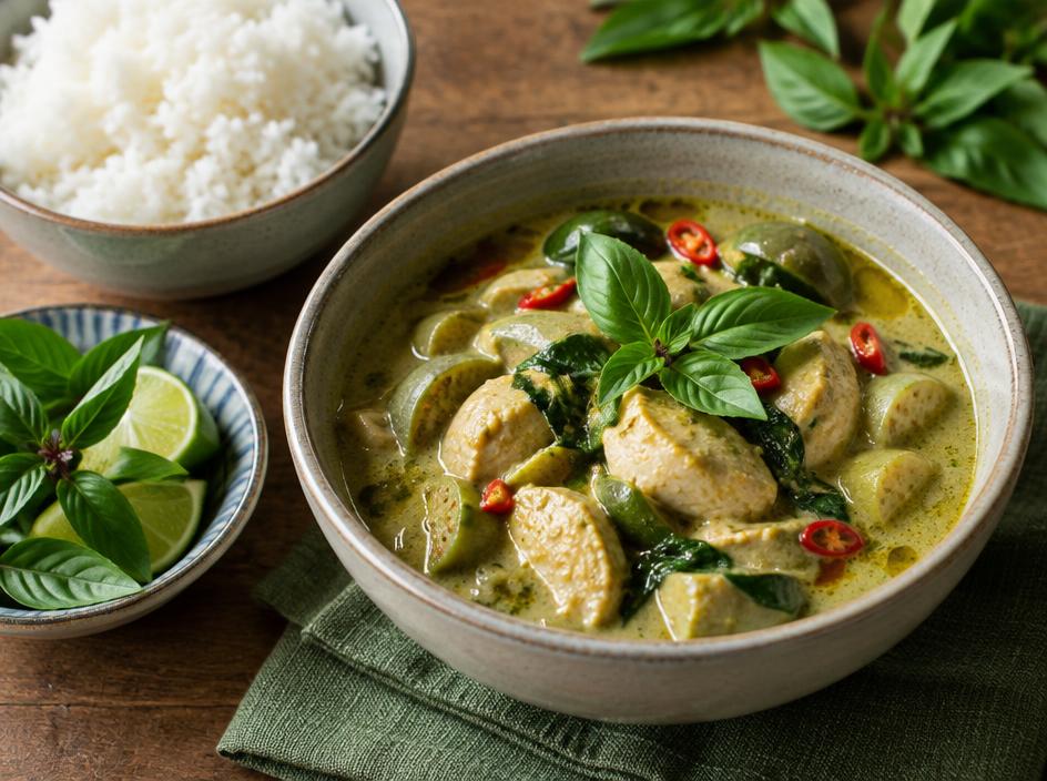 Thai green curry with veg & tofu